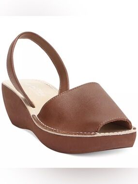 Kenneth Cole Reaction Brown Slingback Platform Wedge Sandal NWT